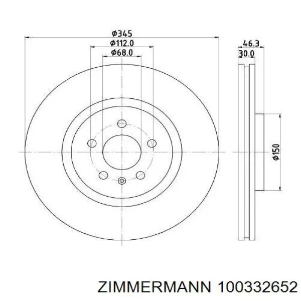 100332652 Zimmermann disco de freno delantero