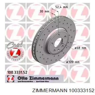 Comprar 100333152 Zimmermann Freno de disco delantero