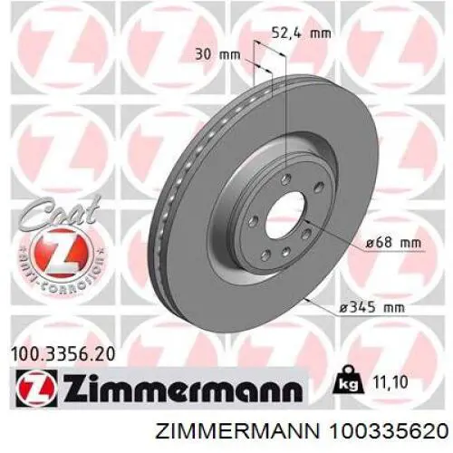 100335620 Zimmermann freno de disco delantero