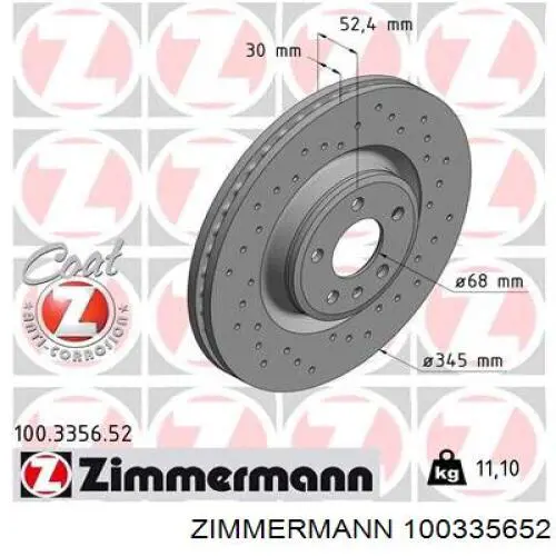 100335652 Zimmermann freno de disco delantero