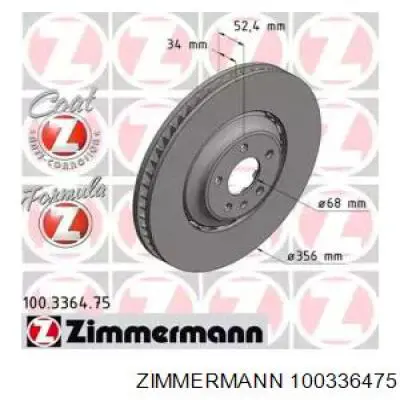Disco de freno delantero Zimmermann 100336475
