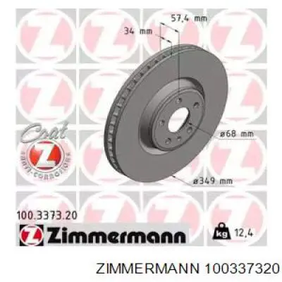 100337320 Zimmermann disco de freno delantero