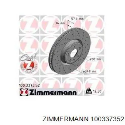 100.3373.52 Zimmermann freno de disco delantero