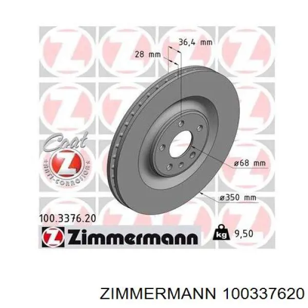 100337620 Zimmermann Freno de disco trasero