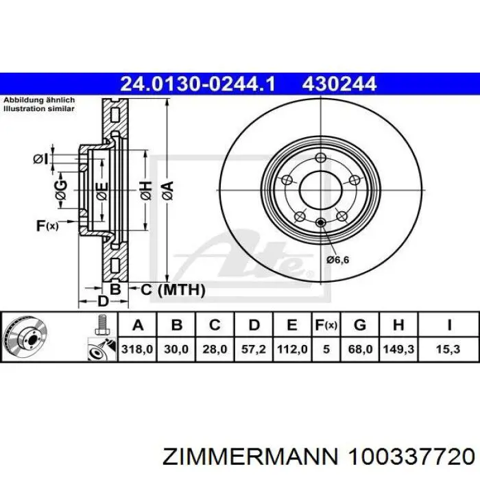 100337720 Zimmermann freno de disco delantero