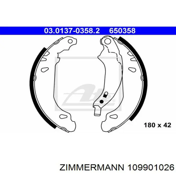 10990.102.6 Zimmermann zapatas de frenos de tambor traseras