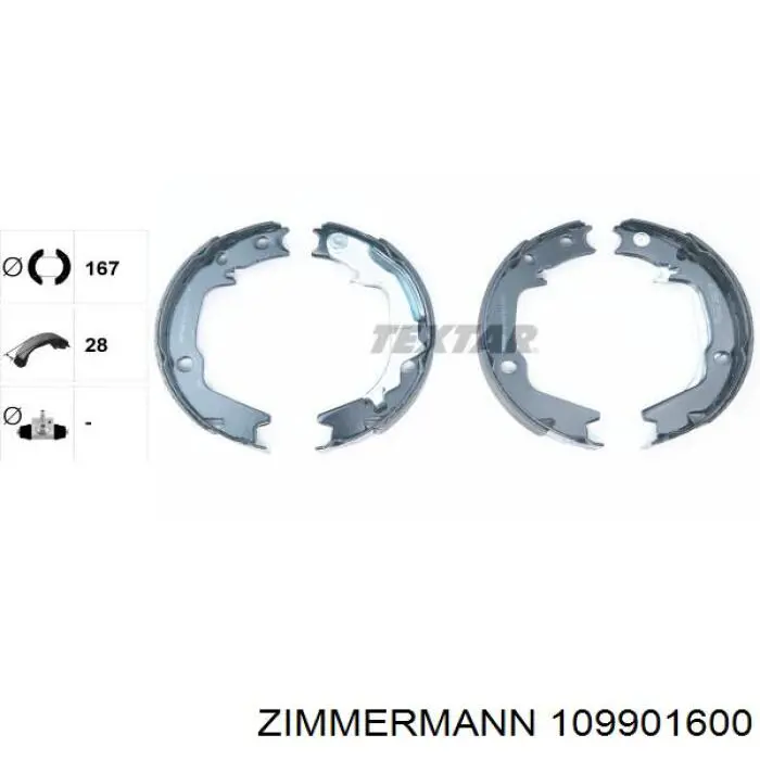 109901600 Zimmermann juego de zapatas de frenos, freno de estacionamiento