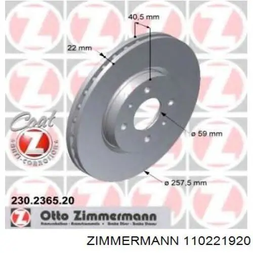 Frenos traseros Zimmermann 110221920