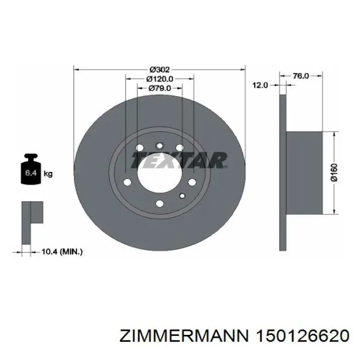 150126620 Zimmermann freno de disco delantero