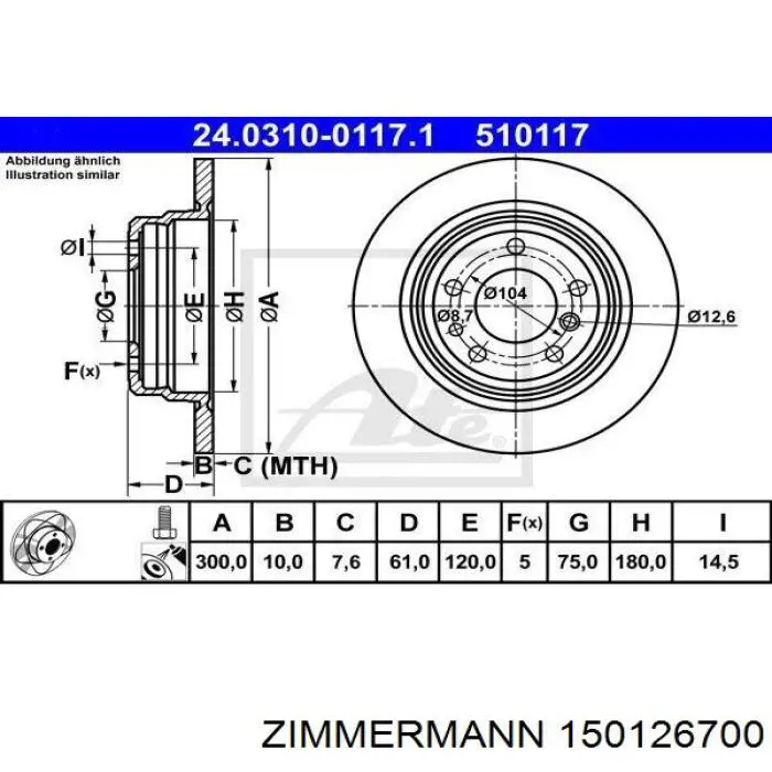 Disco de freno trasero BMW 5 E34