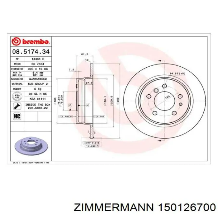 Disco de freno trasero BMW 5 E34