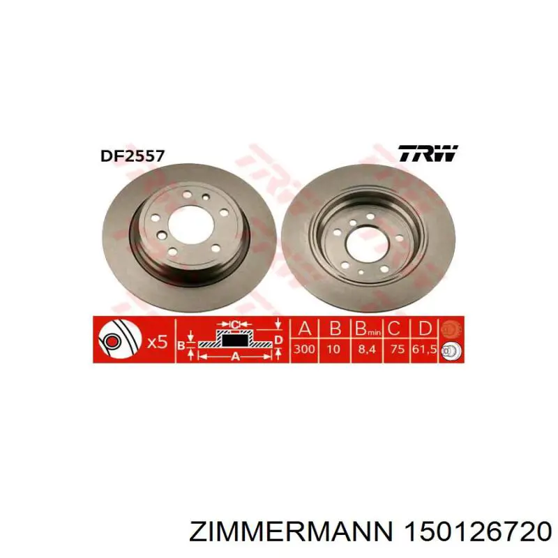 Disco de freno trasero BMW 5 E34
