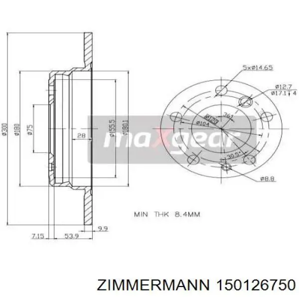 Disco de freno trasero BMW 5 E34