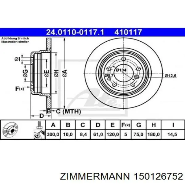 Disco de freno trasero BMW 5 E34