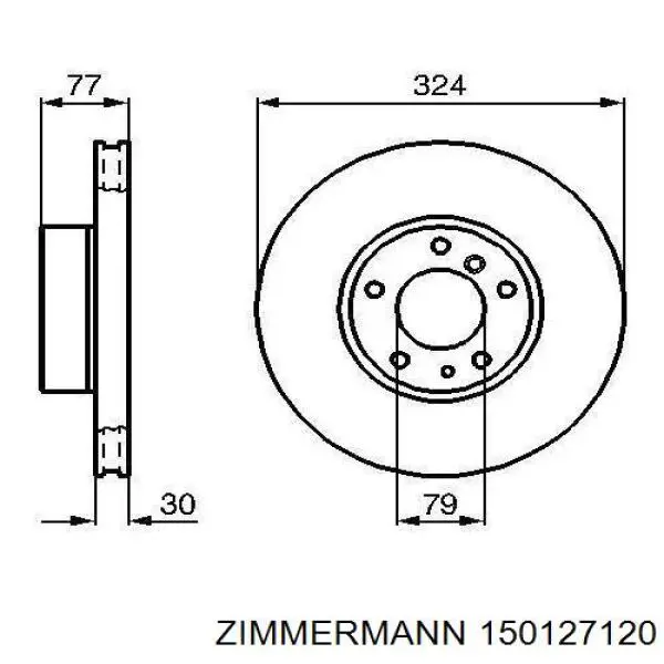 150127120 Zimmermann disco de freno delantero