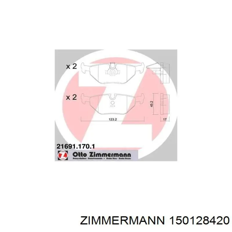 150128420 Zimmermann disco de freno delantero