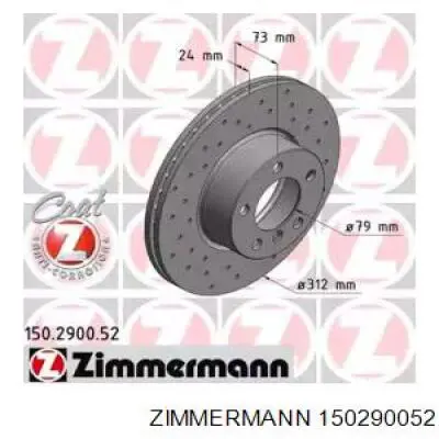 150290052 Zimmermann disco de freno delantero