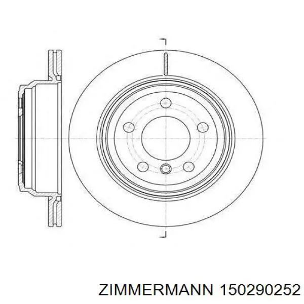 Disco de freno trasero 150290252 Zimmermann