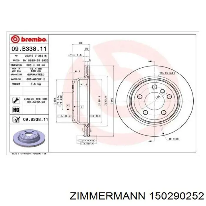 Frenos traseros Zimmermann 150290252