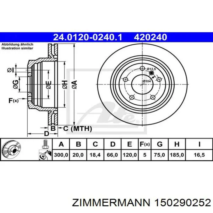 150290252 Zimmermann Freno de disco trasero