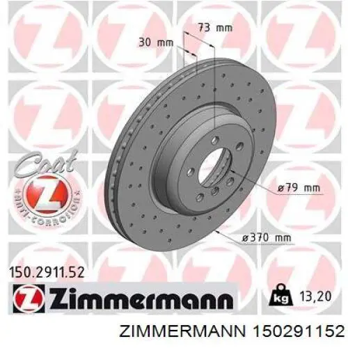 150.2911.52 Zimmermann freno de disco delantero