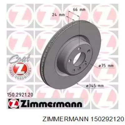 150.2921.20 Zimmermann disco de freno trasero