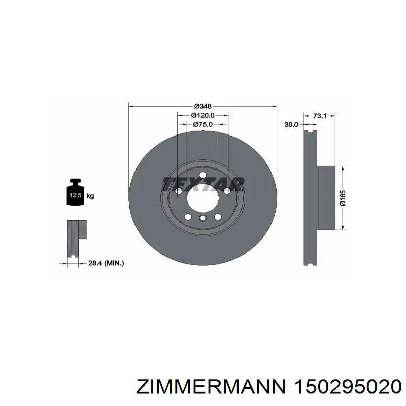 150.2950.20 Zimmermann freno de disco delantero