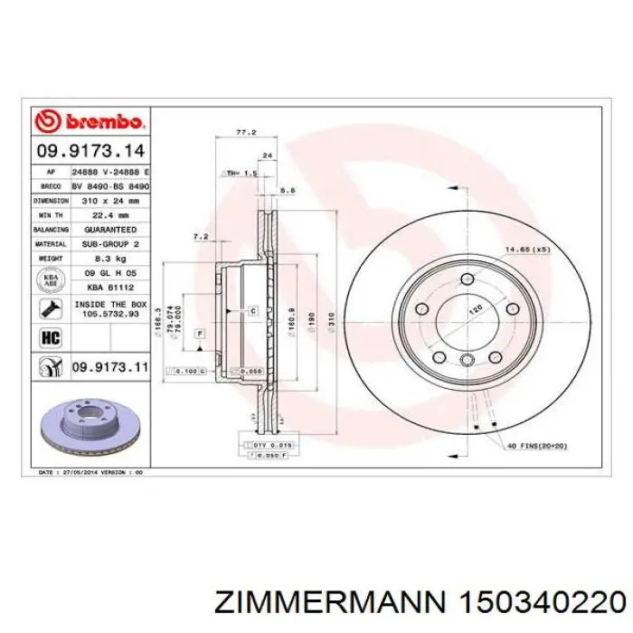 150340220 Zimmermann Discos
