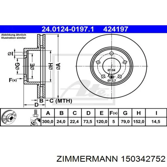 Comprar 150342752 Zimmermann Freno de disco delantero