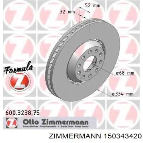 Comprar 150343420 Zimmermann Freno de disco delantero