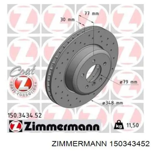 150343452 Zimmermann freno de disco delantero