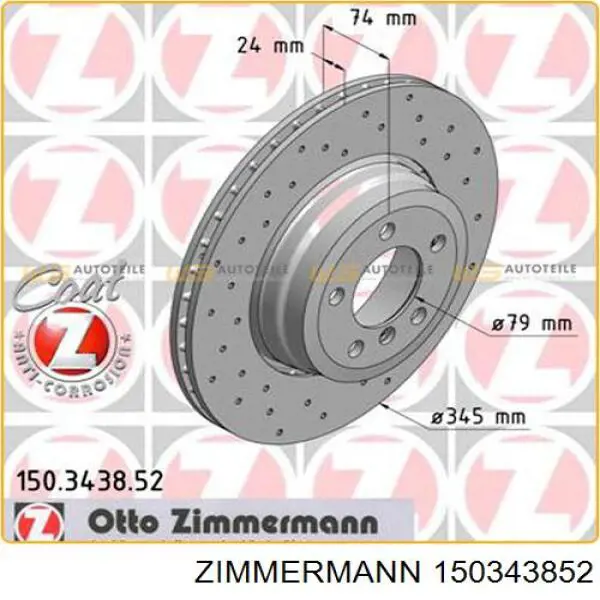 150343852 Zimmermann disco de freno trasero