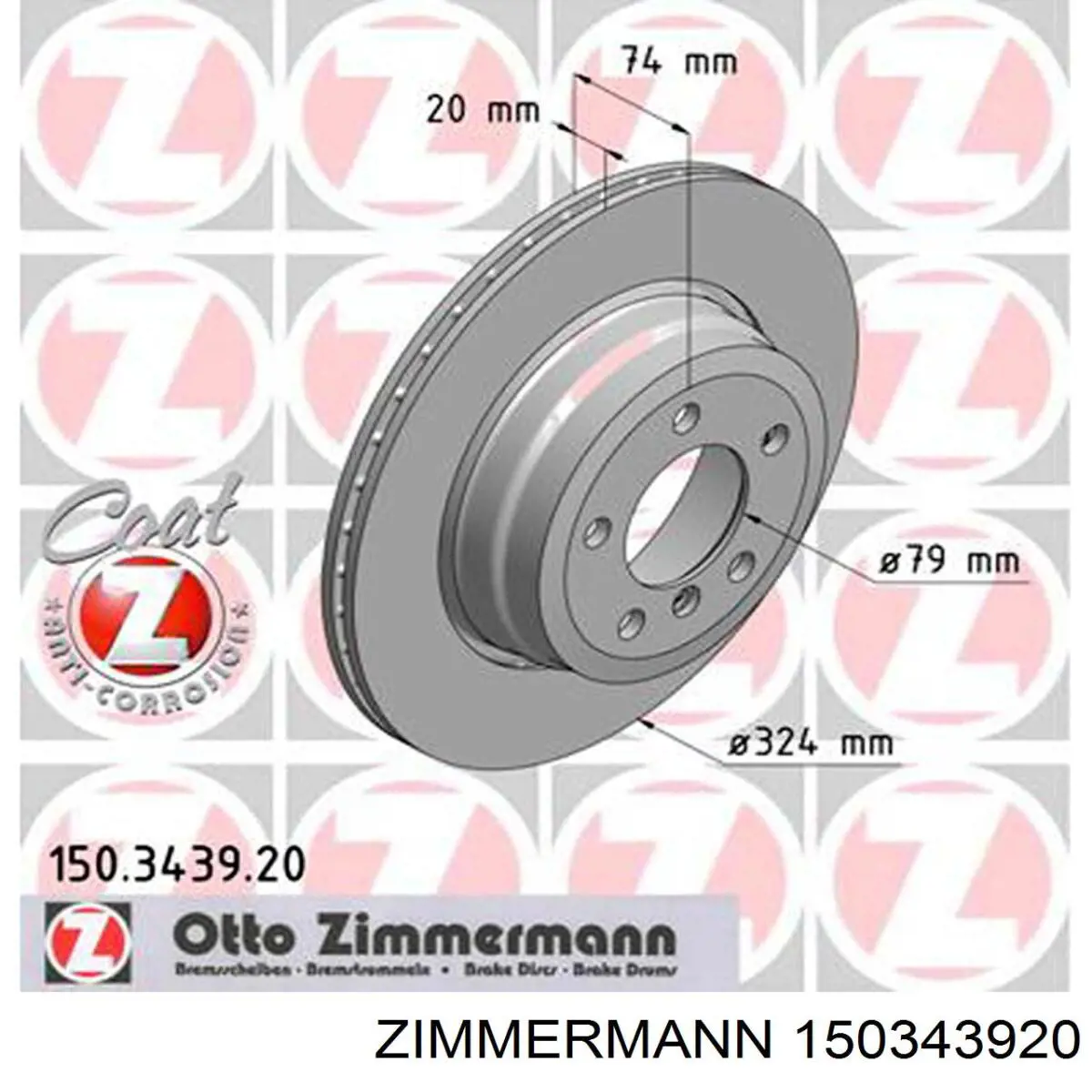 150343920 Zimmermann disco de freno trasero