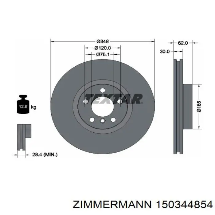 150344854 Zimmermann disco de freno delantero