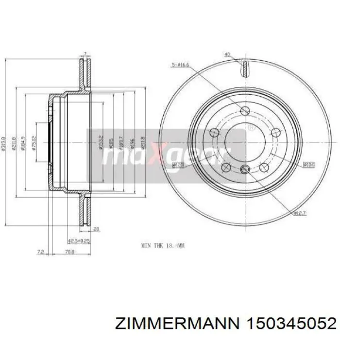 Disco de freno trasero Zimmermann 150345052 precio, desde 57,97 EUR