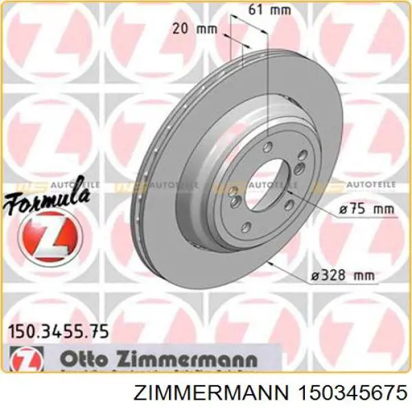 150345675 Zimmermann disco de freno trasero