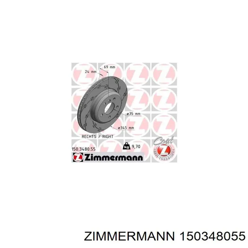 150.3480.55 Zimmermann disco de freno trasero