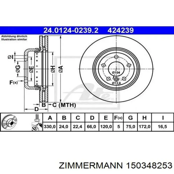 Disco de freno 150348253 Zimmermann