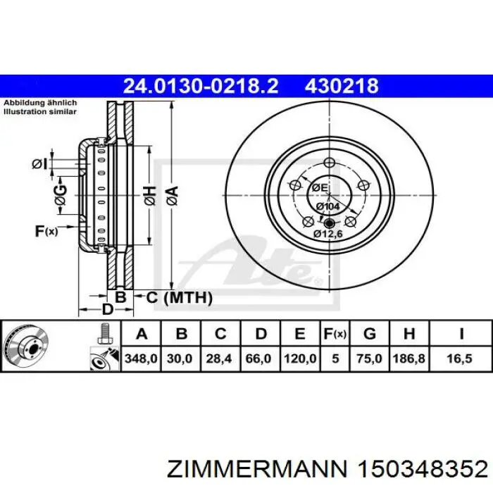 Disco de freno 150348352 Zimmermann