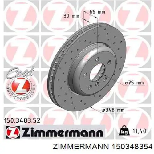 150.3483.54 Zimmermann disco de freno delantero