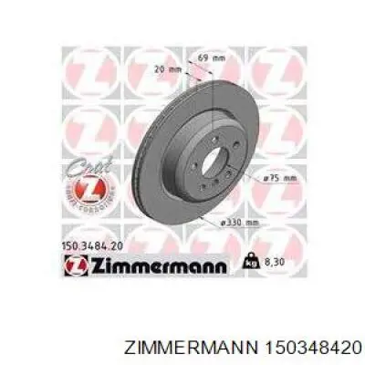 150348420 Zimmermann disco de freno trasero