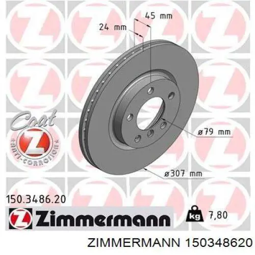 150348620 Zimmermann disco de freno delantero