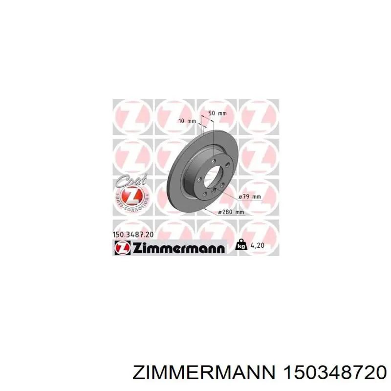 150348720 Zimmermann disco de freno trasero