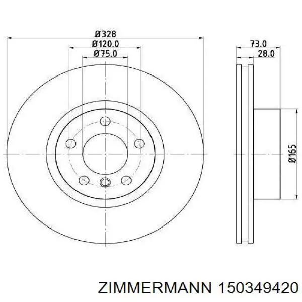 Frenos delanteros Zimmermann 150349420 precio, desde 68,08 EUR