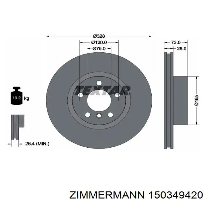 Disco de freno 150349420 Zimmermann