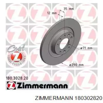 180.3028.20 Zimmermann disco de freno trasero