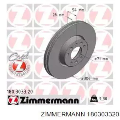 180303320 Zimmermann disco de freno delantero