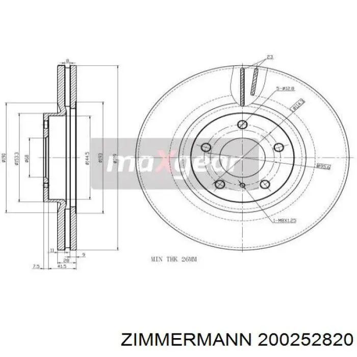 Disco de freno 200252820 Zimmermann