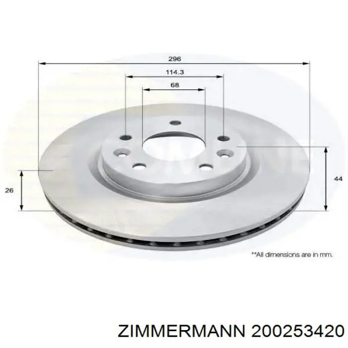 Comprar 200253420 Zimmermann Freno de disco delantero