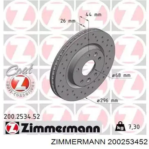 200253452 Zimmermann freno de disco delantero